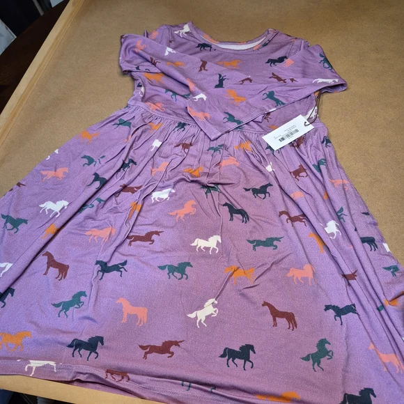 Pink Chicken Purple Dress with Horse Print - Picture 3 of 10